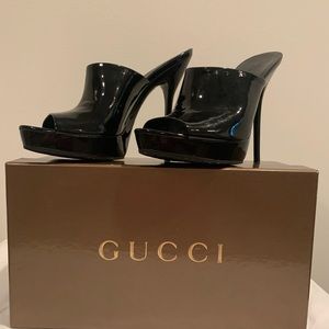 Gucci Black Patent Leather 5” Heels